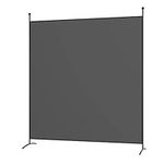 Multigot 1/4-Panel Room Divider, Folding Wall Privacy Fiber Screen Protector, Freestanding Portable Divider and Partition Separator Protection for Home Office(Grey,180 x 185cm)