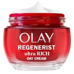 Olay Regenerist Day Face Cream. Ultra Rich Anti-Wrinkle + Firming Skincare Moisturiser with Anti-Ageing Niacinamide, Peptides and Shea Butter. Renews, Firms and Hydrates. Non-Greasy. 50ml
