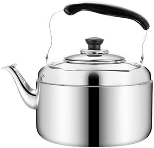 Stainless Steel Thickened Whistling Tea Kettle, 4L 5L 6L Stovetop Tea Pot, Fast Boiling Heat Water Tea Pot,Large Capacity Domestic Gas Stove Kettle Gas Stovetop Induction Cooker Universal Teapot,4L
