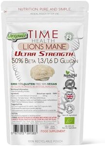 Lions Mane Organic - Ultra Strength 50% Beta 1,3/1,6 D Glucan, Pullulan (Hericium Erinaceus ) (120 Capsule Pouch)