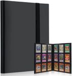 9 Pocket Trading Card Binder Holder Folder with Protective Sleeves Yugioh Card Case Collector Card Album for Trading Card Album Folder Double Sides Pocket Binder for YuGiOh MTG and TCG(Black)