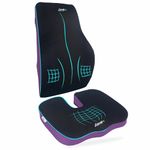 Asmofit Coccyx & Long Backrest Cushion Combo for Tailbone & Sciatica Pain Relief | Memory Foam Sitting Pillow for Lower Back Support | Non-Slip Orthopedic Cushion for Chair & Car Seat- Royal Purple