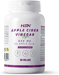 Vinagre de Sidra de Manzana de HSN | 120 Cápsulas Vegetales 1300 mg por Dosis Diaria | Alta Concentración | Con Zinc y Cromo | Suplemento Dietético para 2 Meses | No-GMO, Vegano, Sin Gluten