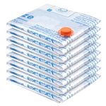 Vacuum Storage Bags 8 Medium, Space Saver Sealer Bags, Airtight Compression Bags for Clothes, Pillows, Comforters, Blankets, Bedding