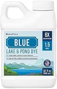 6X Concentrated Blue Lake & Pond Dye - Treat Lakes, Ponds & Water Features with Aqua Blue Pond Dye - Transform Murky Water w/Pond Blue Dye - Safe for Wildlife Pond Coloring - Made in The USA - 32oz