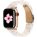 Wearlizer Resin Link Band Compatible with Apple Watch Band 38/40/41/42mm Women, Lightweight Resin iWatch Bands Wristband Strap Bracelet for Apple Watch Band Series 10/9/8/7/6/5/4/3/2/1/SE, White