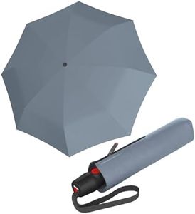 Knirps T.200 Medium Duomatic Automatic Open Close Rain Umbrella - Compact Windproof Umbrella for Rain - Travel Umbrella for Adults - 98cm Diameter Retractable Umbrella & Carrying Case, Fog