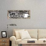 CVANU But First Coffee_7" Hanging Wall Art Wood Plaque Sign Decor for Home Kitchen Bar Workshop (6 X 16inch)