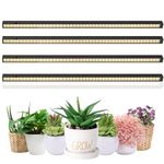 MOYA STD T5 Grow Lights for Indoor Plants, 2ft T5 Cabinet Grow Lamp with Black Cover, Full Spectrum Sunlight for Greenhouse, 2ft Grow Light Strip Plant Light, 3000K Warm White, 4 Packs