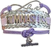 Sportybella Gymnastics Bracelet, Gymnastics Jewelry, Purple Infinity Love Charm Bracelet - Gift For Gymnasts