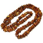 Nature's Crest Amber Natural Stone Tumbled Chip Mala Necklace 32" Gemstone for Vastu Healing Mediation Reiki & Pooja