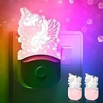 Night Light Gift for Kids[2 Pack], LOHAS Plug in Night Light with Dusk to Dawn Sensor, LED Night Light, Color Changing Nightlight, Birthday Gifts for Girls, Kids, Room Decor