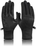TRENDOUX Gloves Women Winter Warm: Elastic Soft Touch Screen Gloves For Cold Weather, Elegant Slim Anti-Slip Womens Gloves, Windproof Thermal Sports Gloves For Running, Cycling, Hiking - Black S