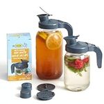 Nourished Essentials My Mason Makes Mason Jar Drinking Lids and Pour Spout Lid - 2 Each Lids, Pour Caps, Flip Caps, Handle, Filters, for Half Gallon Mason Jar with Wide Mouth