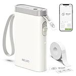 NELKO Label Maker Machine with Tape, Mini Label Makers with Multiple Templates for Organizing Storage Barcode Office Home, Off White