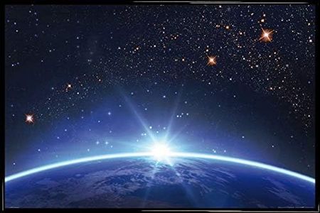 1art1 Cosmo E Spazio Stampa e Cornice (Plastica) - Cielo di Stelle sopra L'Orizzonte Terrestre (91 x 61cm)