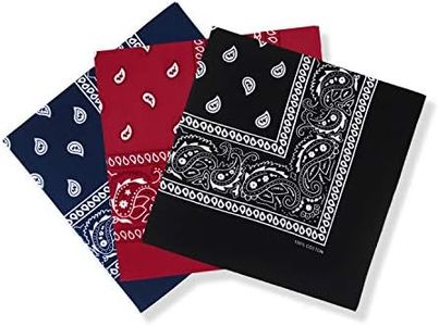 cocopuss 22"X22" Cotton Bandanas for Men & Women Pasiley Cowboy Bandana Handkerchiefs for Hair