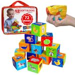 magdum 12 Building Blocks - Baby Blocks - Stacking Blocks - Soft Blocks - Soft Toys For Babies - Stacking Toys - Soft Play Shapes - Baby Toys 6 months plus - Sensory Toys for Babies - Building Toys