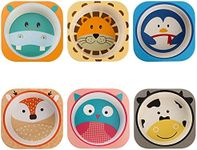 ZEAYEA 6 Pack Kids Bowls, 10 Oz Durable Cartoon Bowls for Children, BPA Free Cute Snacks Bowls, Square Dinner Tableware for Serving Soup, Cereal, Pasta, Ice Cream, Dishwasher Safe