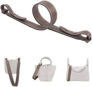 TC Leather Purse Strap, KINGS IN BAG Bag Straps for Purses Compatible with Hermes Picotin, Bag Strap for Women Crossbody Bag, Purse Straps Replacement(Etoupe grey with silver studs, 1.5" x 39.4")
