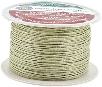 Mandala Crafts 1mm 109 Yards Jewelry Making Beading Crafting Macramé Waxed Cotton Cord Thread (Beige)