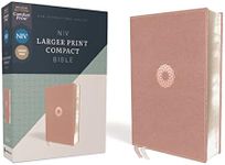 NIV, Larger Print Compact Bible(8.5-Point Print Size), Leathersoft, Pink, Red Letter, Comfort Print