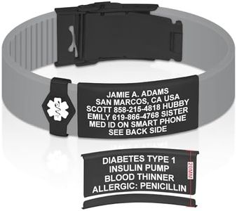 Divoti Custom Engraved Medical Alert ID Bracelet – Dual-Sided Laser Etching, Silicone Wristband, Stainless Steel Security Clasp – Adjustable & Trim-to-Fit – Emergency Medical Info Band - PRO CG PBL WH