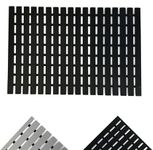 Nicoman Shower Mat Non-Slip Bath Drainage Matt Slatted Duckboard Design| BLACK - (64x43cm / 25x17 inches)