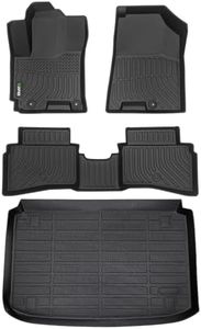 HAFIDI Floor Mats & Cargo Liner Set Fit for 2020-2024 2025 Hyundai Venue (Cargo Liner Only Fit The Lower Layer) All Weather Protection TPE Anti-Slip Car Full Set Floor Liners Custom Accessories-Black