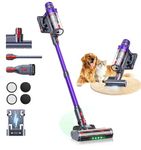 SMOTURE Cordless Vacuum Cleaner,50KPa Powerful Stick Vacuum Cleaner with 600W Motor,65 Min Runtime,Auto Mode,Detachable Battery,LED Touch Screen,Vacuum Cleaner for Pet Hair,Carpet,Hard Floor,Stair&Car