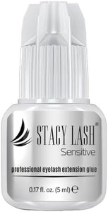 Sensitive Eyelash Extension Glue Stacy Lash 0.17fl.oz/5ml / 5-6 Sec Drying time/Retention – 4-5 Weeks/Black Adhesive/Professional Supplies