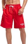 Adoretex Men's Guard Board Shorts Swimsuit (MG001) - Red - X-Large