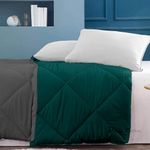 Day Care - King Size Bed Comforter for Winter Microfiber 500 GSM Diamond Stitch Reversible Comforter (92" x 106" Inches/233cm x 269cm) - Comforter for King Size Bed|Teal/Dark Grey