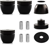 Tertullus 4 Pcs Ball Beads Speaker Isolation Feet Turntable Platform Pads Audio Shock Absorber Subwoofer Isolation Feet 33×30 Pad Speaker Stand(Black)