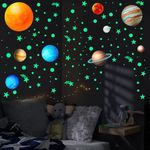 Glow in The Dark Stars, Glow in The Dark Stickers Space Wall Stickers Glow in The Dark Stars Ceiling Planet Wall Stickers Glow Stars Wall Stickers for Room Décor