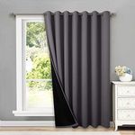NICETOWN Polyester Grommet Vertical Blind, 100 X 84 Inch, Grey, Black Lined, Pack of 1