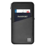 Being One Wiwu Family Passport Holder & Travel Wallet Rfid Blocking Ticket Holder Document Organizer Bag With Zipper Unisex Polyester Passport Holder,Black