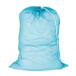 Honey-Can-Do LBG-02811 Mesh Laundry Bag with Drawstring, Ocean Blue, 25-inches L x 36-Inches H