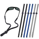 SHINKODA Adjustable Sunglasses Holder Strap, Sport Glasses Leash Eyeglass Straps, Sunglass Cord Retainer for Men, Pack of 6, Black & Navy & Grey