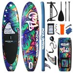 SereneLife, Extra Sturdy Paddle Board, Paddle Board Inflatable, SUP, Stand Up Paddle Board for Adults & Teens, Non-Slip Deck for all Skill Levels, Durable Paddle, Includes Storage Bag and Pump