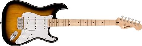 Squier by Fender Sonic Stratocaster Electric Guitar, Maple Fingerboard, White Pickguard, 2-Colour Sunburst