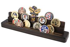 Gzsekken Display coin holder - 4 Rows challenge coin display coin holder(Coins not included) - Military Coin Display Stand