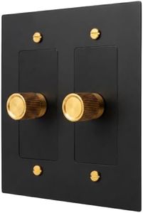 Residence Supply Brass Dimmer Light Switch - 120V AC - Handcrafted Solid Brass Rotary Dimmer with Knurled Knob - UL Listed Flicker-Free Dimming - Vintage Style Light Control for Historical Homes