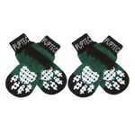 PUPTECK Anti-Slip Dog Socks with Double Sides Grips for Small Medium Large Dogs Hardwood Floors Prevents Licking, Dog Shoes for Hot Pavement Traction Control for Senior Dogs, Dark Green, XS