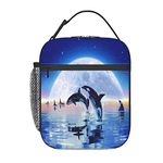 Pod of Orcas Lunch Bag, Durable Insulated Lunch Box Reusable Adults Tote Bag Reusable Cooler Bag