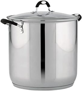 22 Qt Tramontina Stainless Steel Covered Stockpot, Induction Ready, 3ply Base, Clear Lid by Tramontino