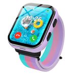 AYATAHA 4G Smart Watch for Kids, Smartwatch with Phone Call, Video, Camera, MP3, SOS, Music, Learn Card, and Puzzle Games, Gift for Boys and Girls for Ages 4-12 (Purple)