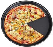 TrendyTrolley 1 Pc Pizza Tray | Carbon Steel Non-Stick Bakeware | Cake Pizza Pan Baking Mould | Used in Microwave Oven, OTG | Baking Tools | Black (23cm x 23cm x 1.5cm)