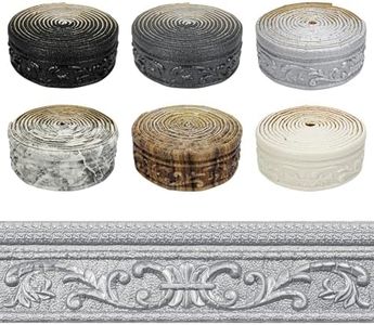 Wallpaper Border 180" x 3.1" Peel Stick Foam Molding Trim Self Adhesive, Crown Molding Wallpaper Border Flexible, 3D Wall Edging Lines Foam Baseboard, Wall Base Moulding Trim for Home DIY Decoration