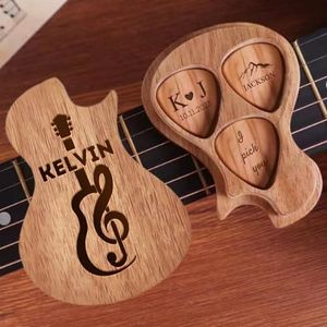 YOJO Custom Guitar Picks,Guitar Picks Holder,Personalized Guitar Picks With Case,Customized Gift For Dad,Husband,Son,Gift For Valentine's Day,Birthday,Father's Day Gift (only case engraved)